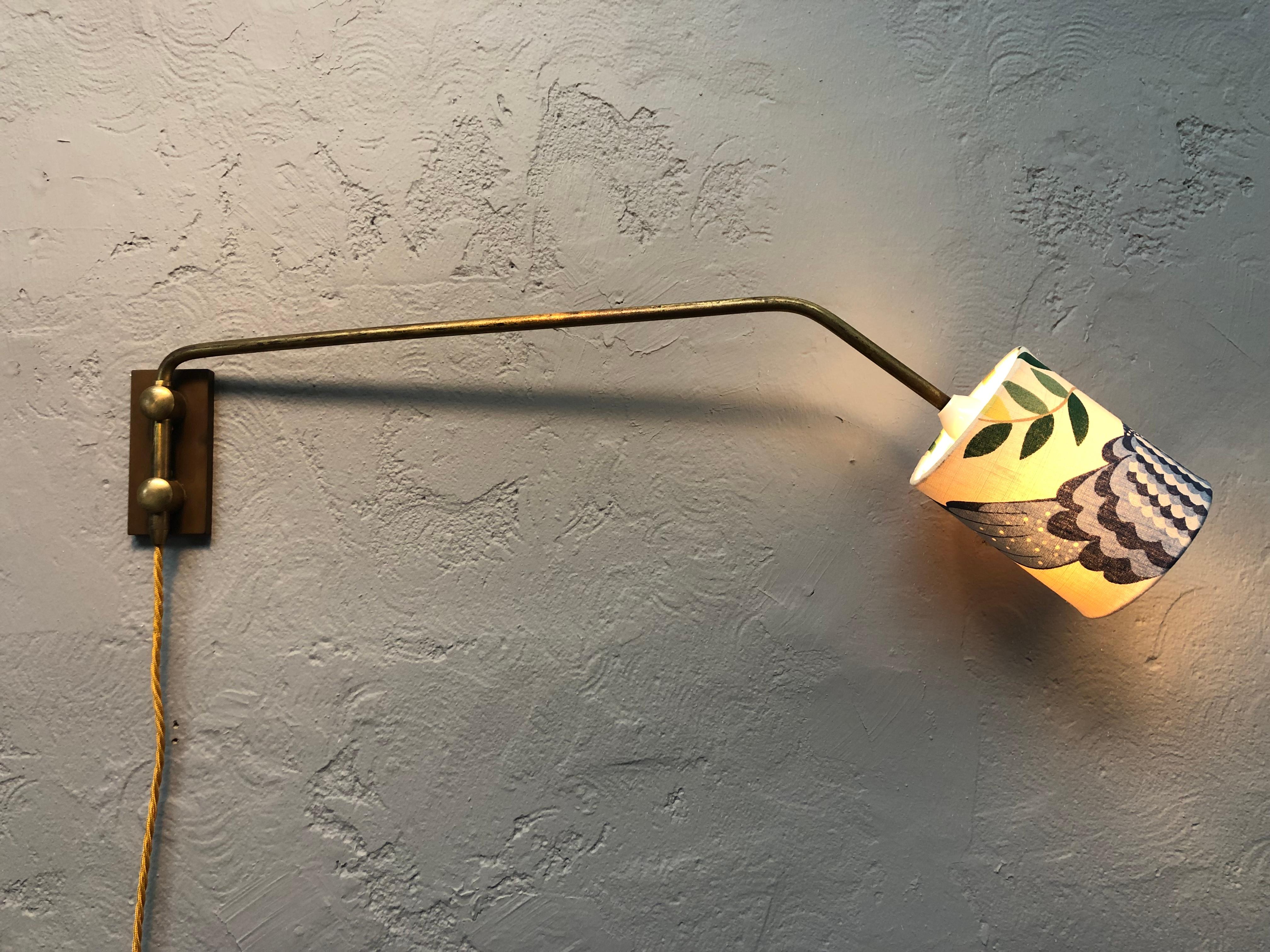 Mid-Century Modern Midcentury Danish Brass Wall Lamp  For Sale