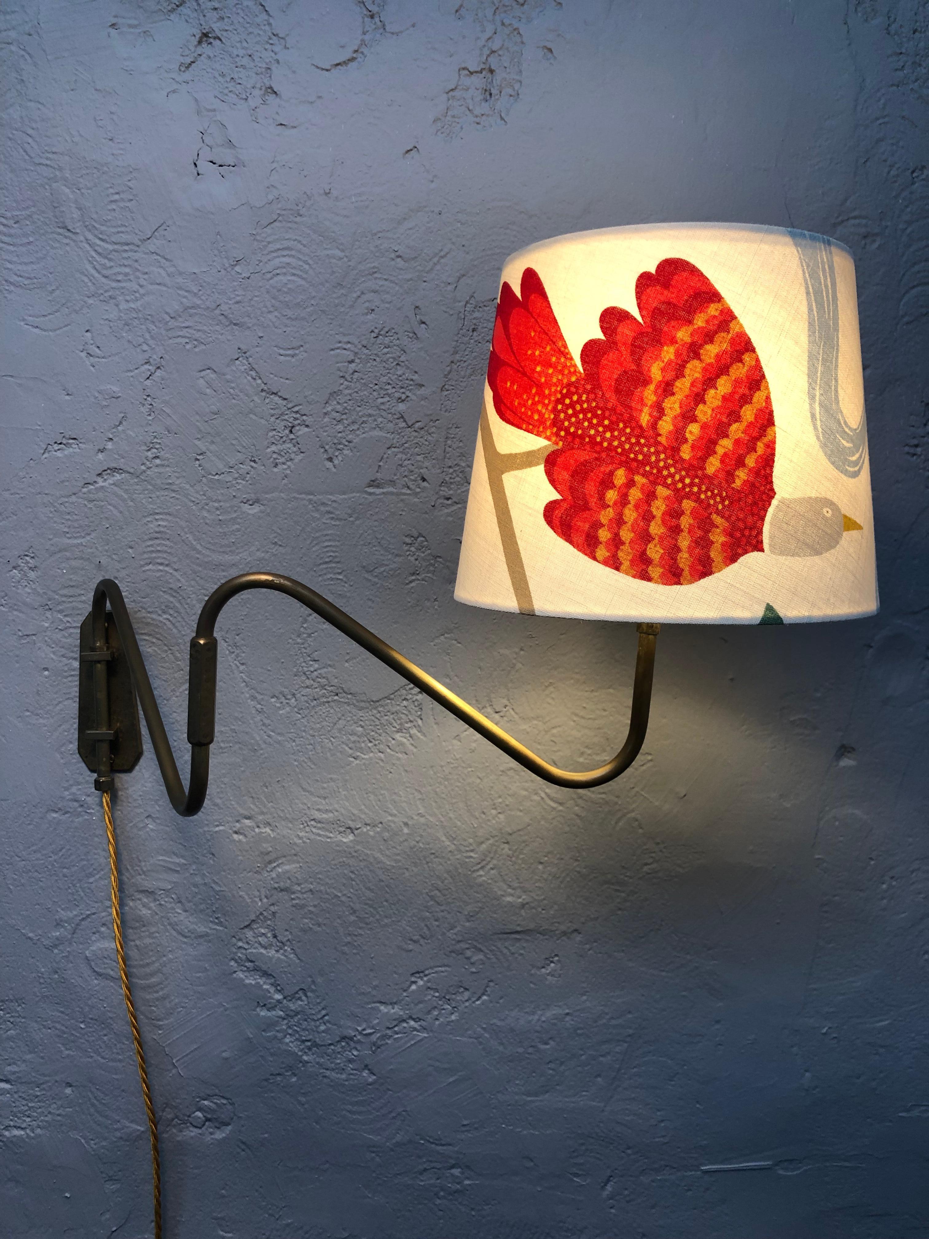 Mid-Century Modern Midcentury Danish Brass Wall Lamp For Sale