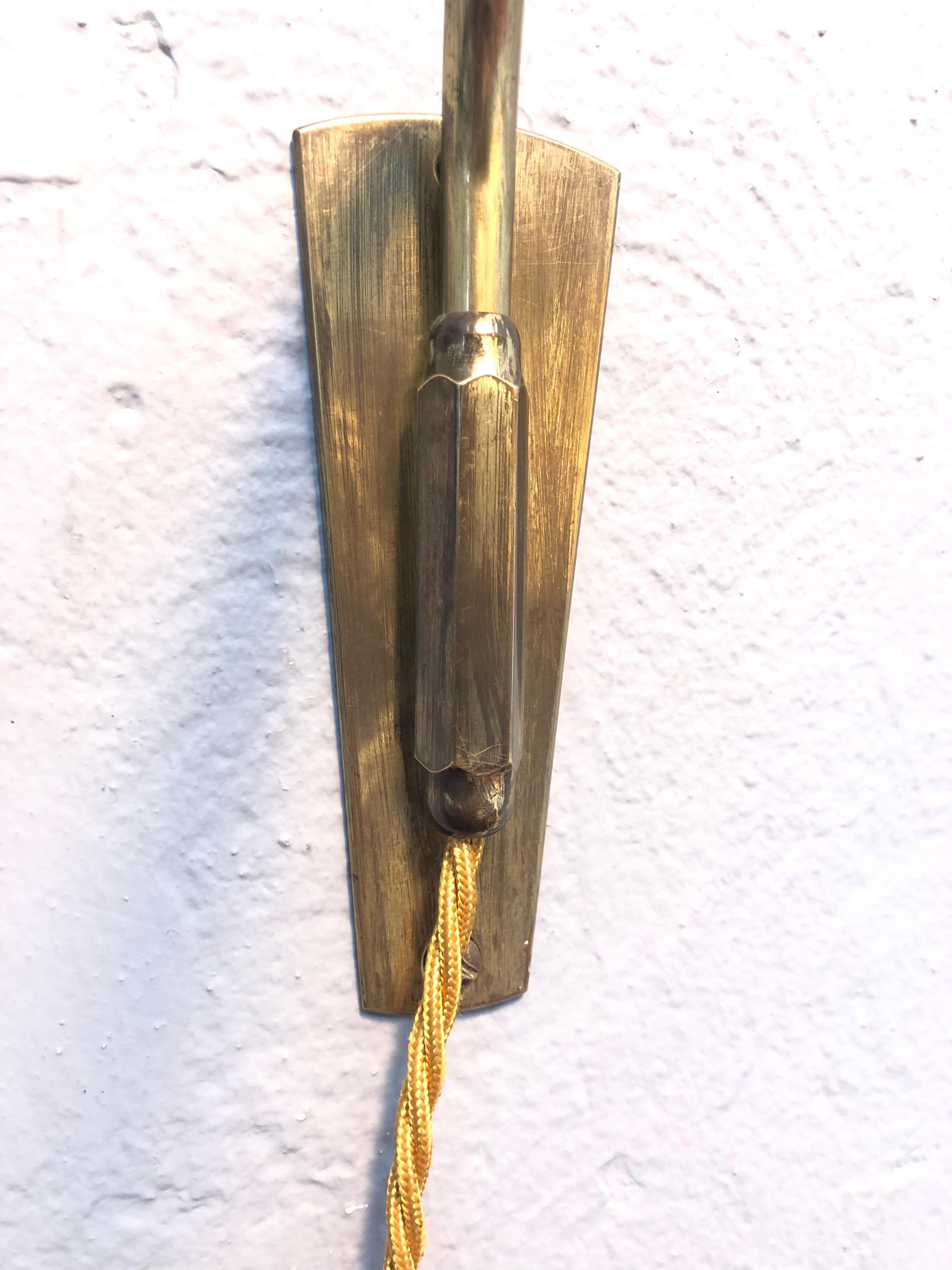 Hand-Crafted Midcentury Danish Brass Wall Lamp  For Sale