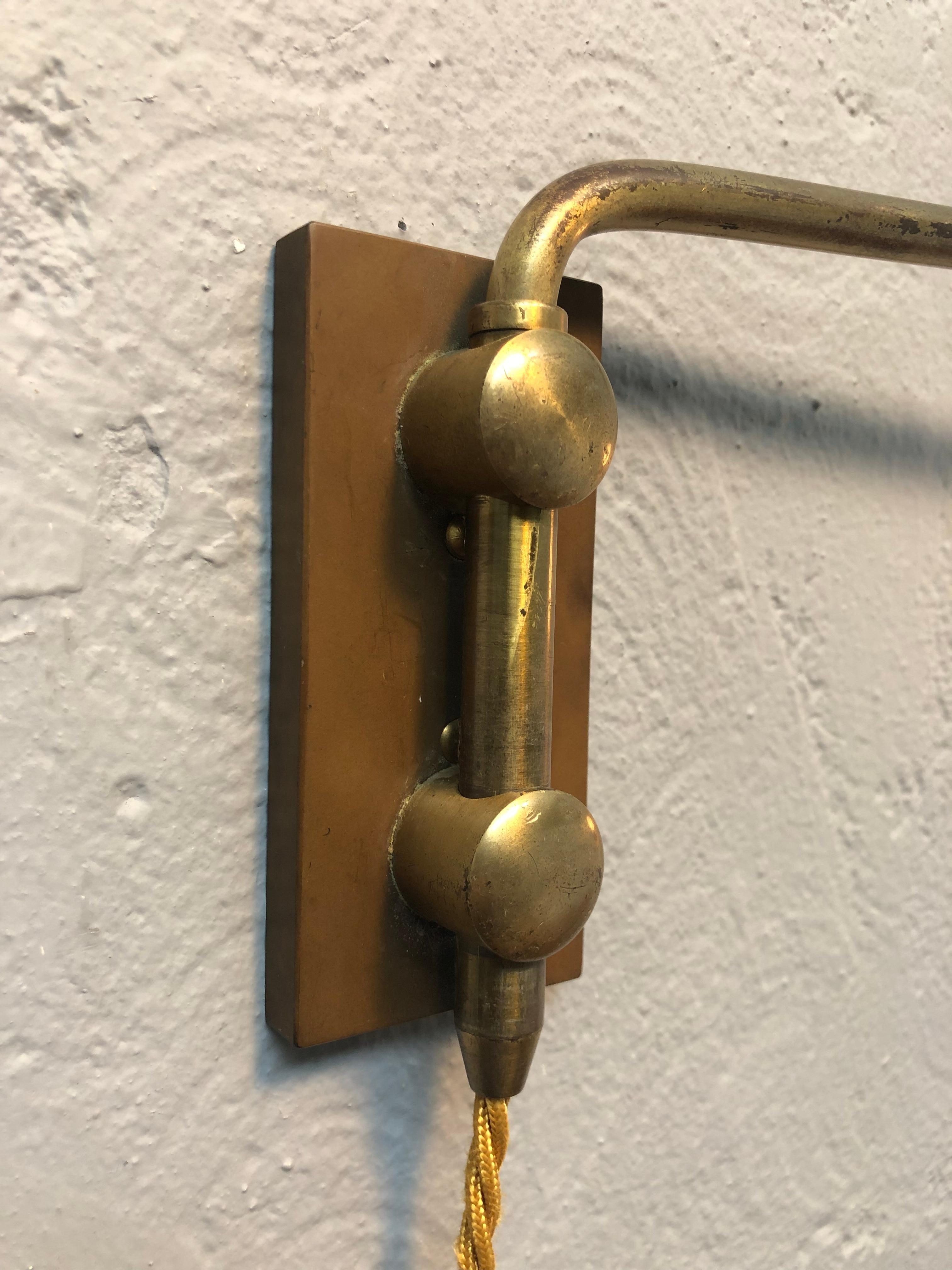 Mid-20th Century Midcentury Danish Brass Wall Lamp  For Sale
