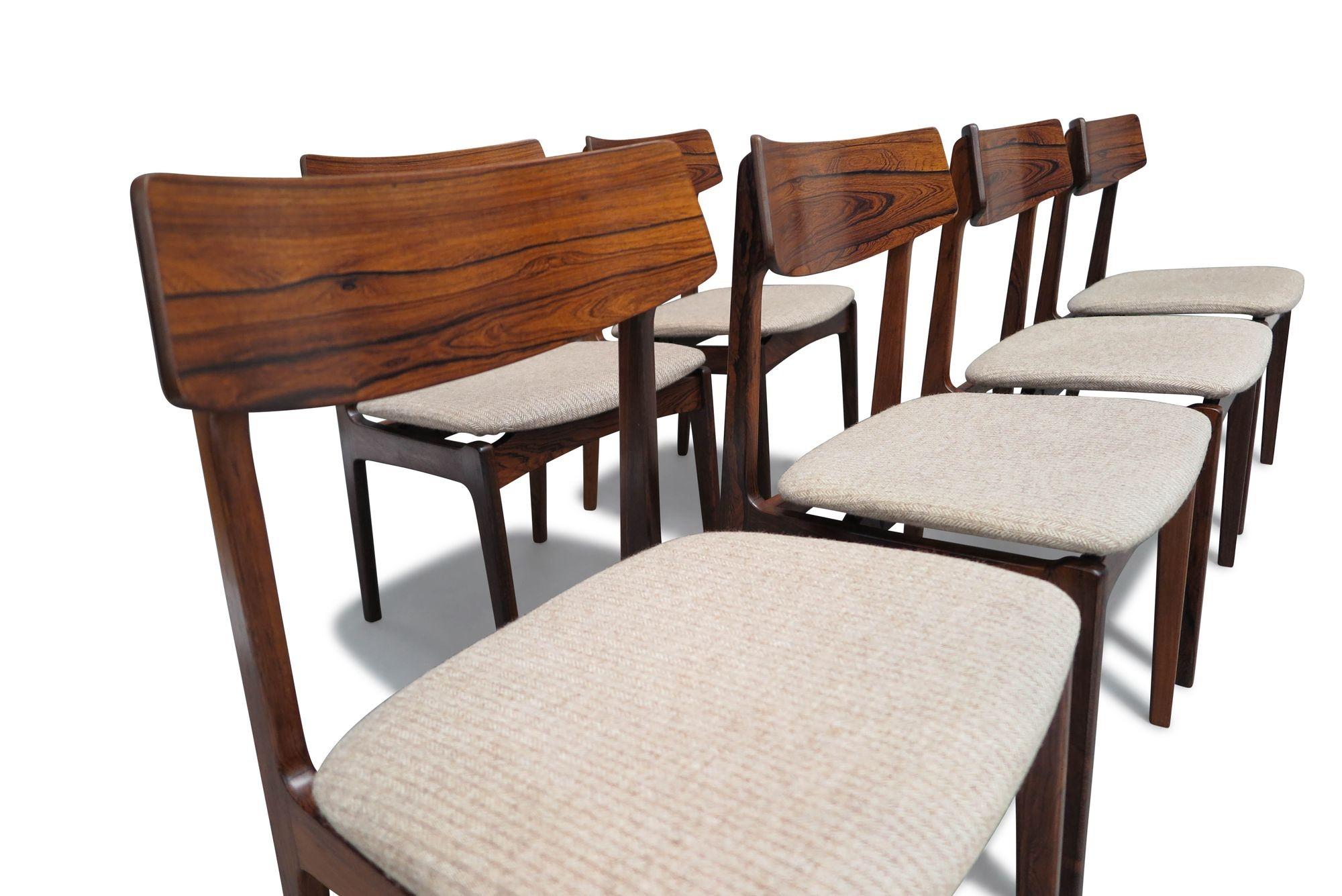 Mid-century Danish Brazilian Rosewood Chairs, Set of 6 5