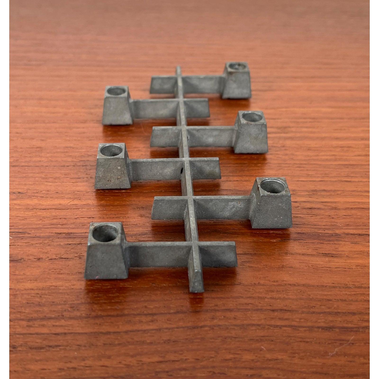 Metal Mid-Century Danish Brutalist Cast Iron Candleholder by Jens H. Quistgaard, 1960s For Sale