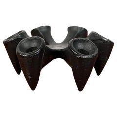 Mid-Century Danish Brutalist Cast Iron Candleholder by Jens H. Quistgaard