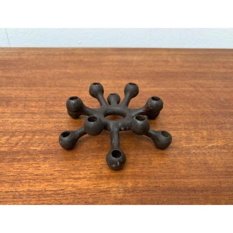 Mid-Century Danish Brutalist Cast Iron Metal Candleholder by Jens H. Quistgaard For Sale 5