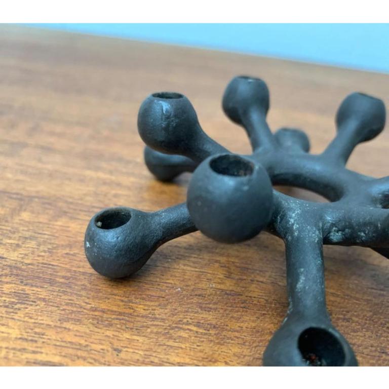Mid-Century Danish Brutalist Cast Iron Metal Candleholder by Jens H. Quistgaard For Sale 6