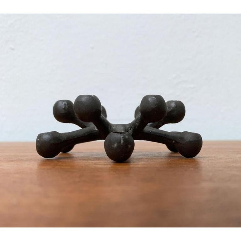 Mid-Century Modern Mid-Century Danish Brutalist Cast Iron Metal Candleholder by Jens H. Quistgaard For Sale