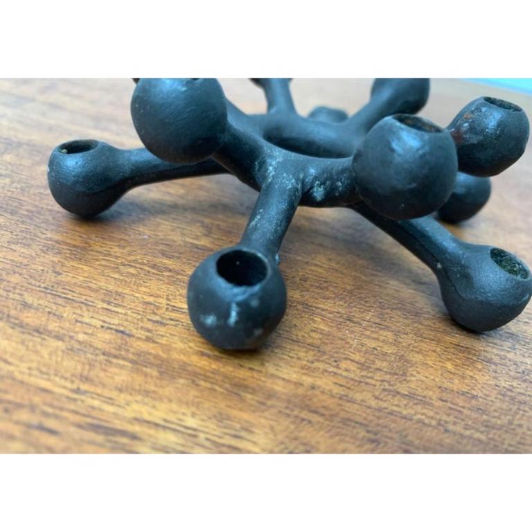 20th Century Mid-Century Danish Brutalist Cast Iron Metal Candleholder by Jens H. Quistgaard For Sale