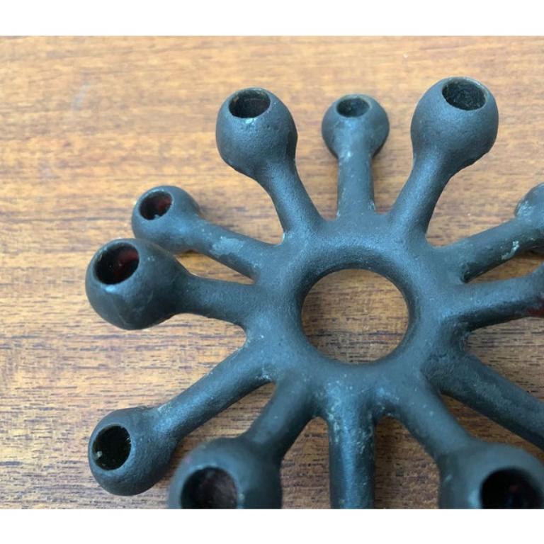 Mid-Century Danish Brutalist Cast Iron Metal Candleholder by Jens H. Quistgaard For Sale 2