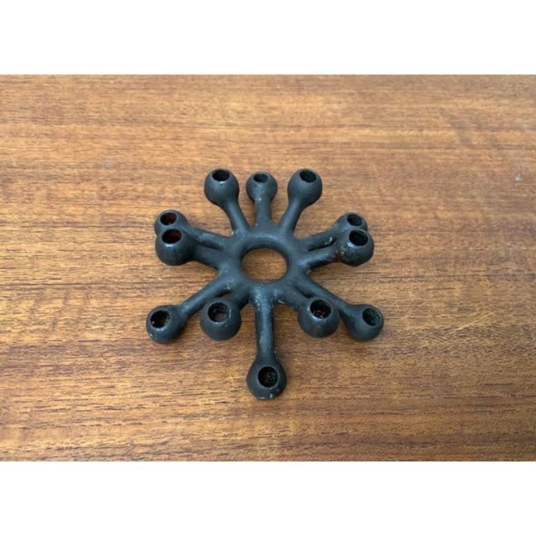 Mid-Century Danish Brutalist Cast Iron Metal Candleholder by Jens H. Quistgaard For Sale 3