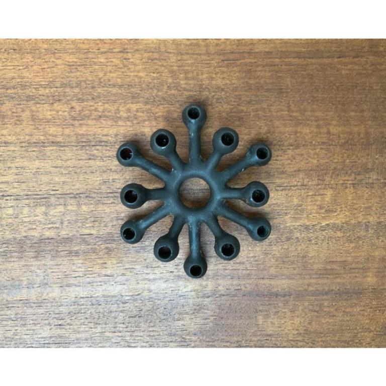 Mid-Century Danish Brutalist Cast Iron Metal Candleholder by Jens H. Quistgaard For Sale 4