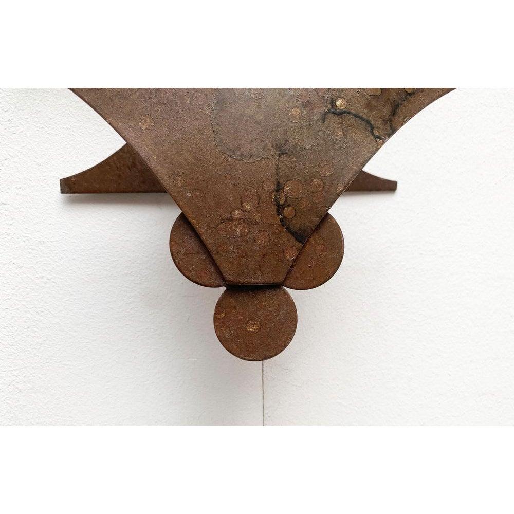 Mid-Century Danish Brutalist Metal Wall Sculpture and Candle Holder, 1960s For Sale 6