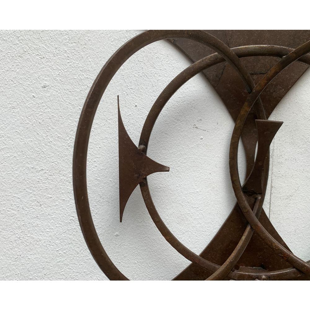 20th Century Mid-Century Danish Brutalist Metal Wall Sculpture and Candle Holder, 1960s For Sale