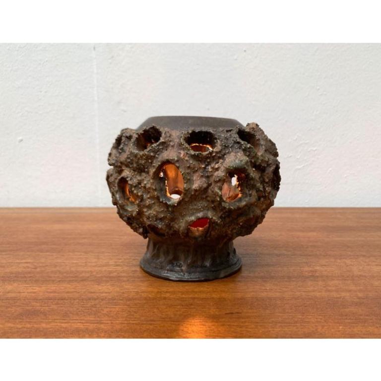 Dänischer brutalistischer Mid-Century-Kerzenhalter aus Keramik von Judi Kunst, 1960er Jahre im Angebot 3