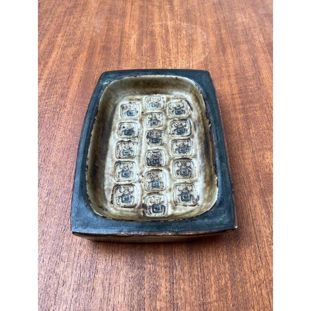 Mid-Century Modern Mid-Century Danish Brutalist Stoneware Bowl by Jorgen Mogensen For Sale