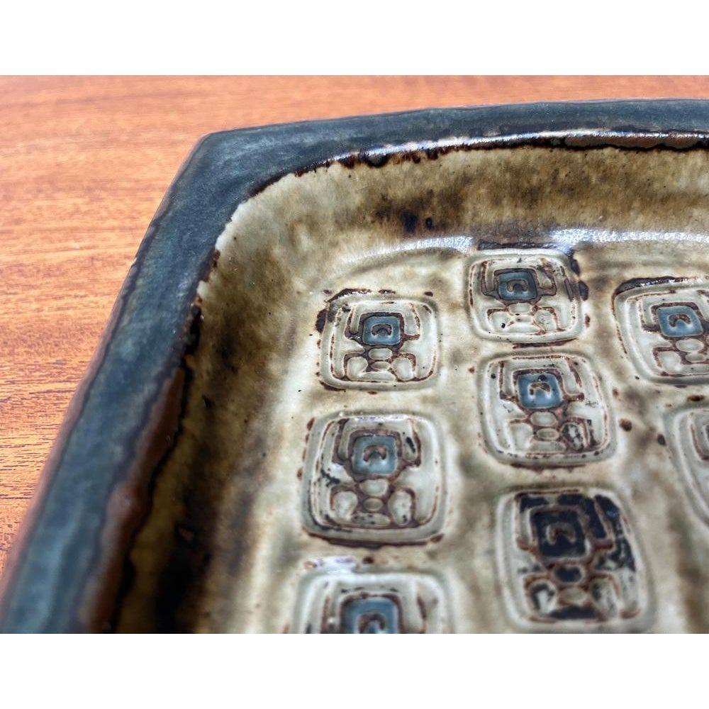 Earthenware Mid-Century Danish Brutalist Stoneware Bowl by Jorgen Mogensen For Sale