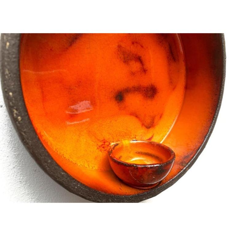 Mid-Century Danish Brutalist Studio Pottery Wall Candle Holder, 1960s For Sale 4
