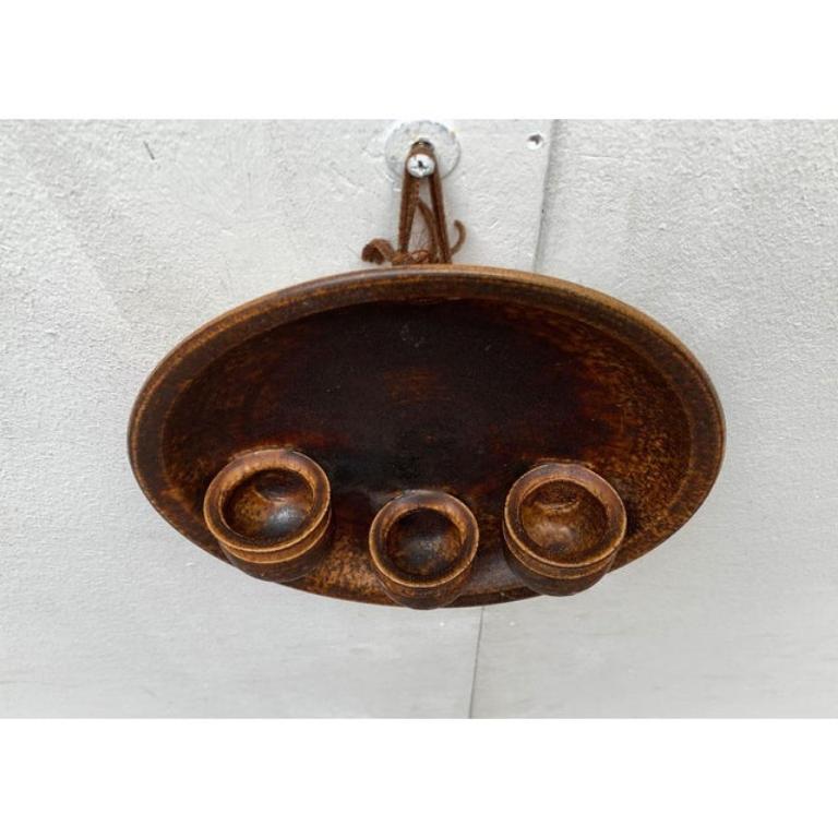 Mid-Century Danish Brutalist Studio Pottery Wall Candleholder , 1960s For Sale 4