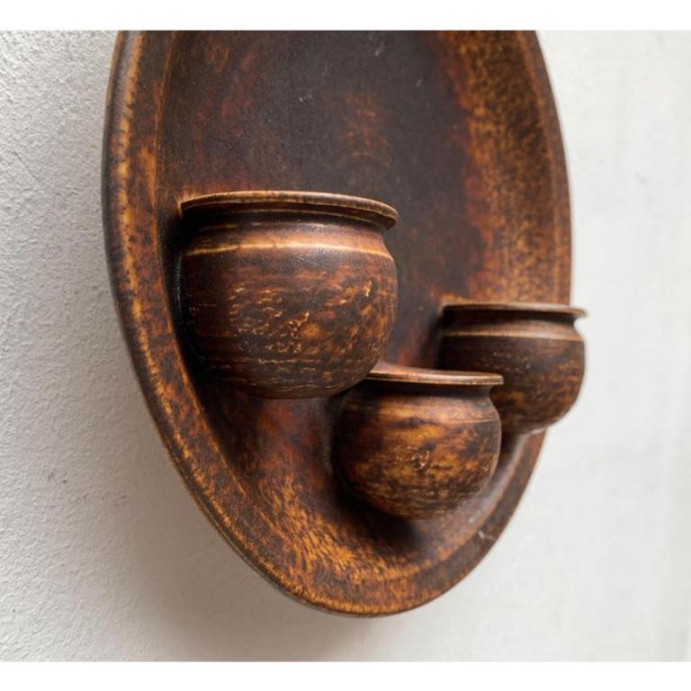 Mid-Century Danish Brutalist Studio Pottery Wall Candleholder , 1960s For Sale 6