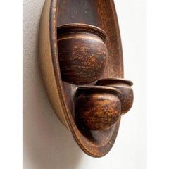 Mid-Century Danish Brutalist Studio Pottery Wall Candleholder , 1960s