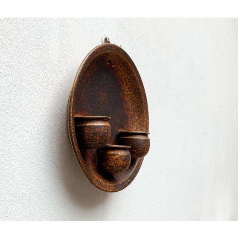 Mid-Century Danish Brutalist Studio Pottery Wall Candleholder , 1960s In Excellent Condition For Sale In Hamburg, DE