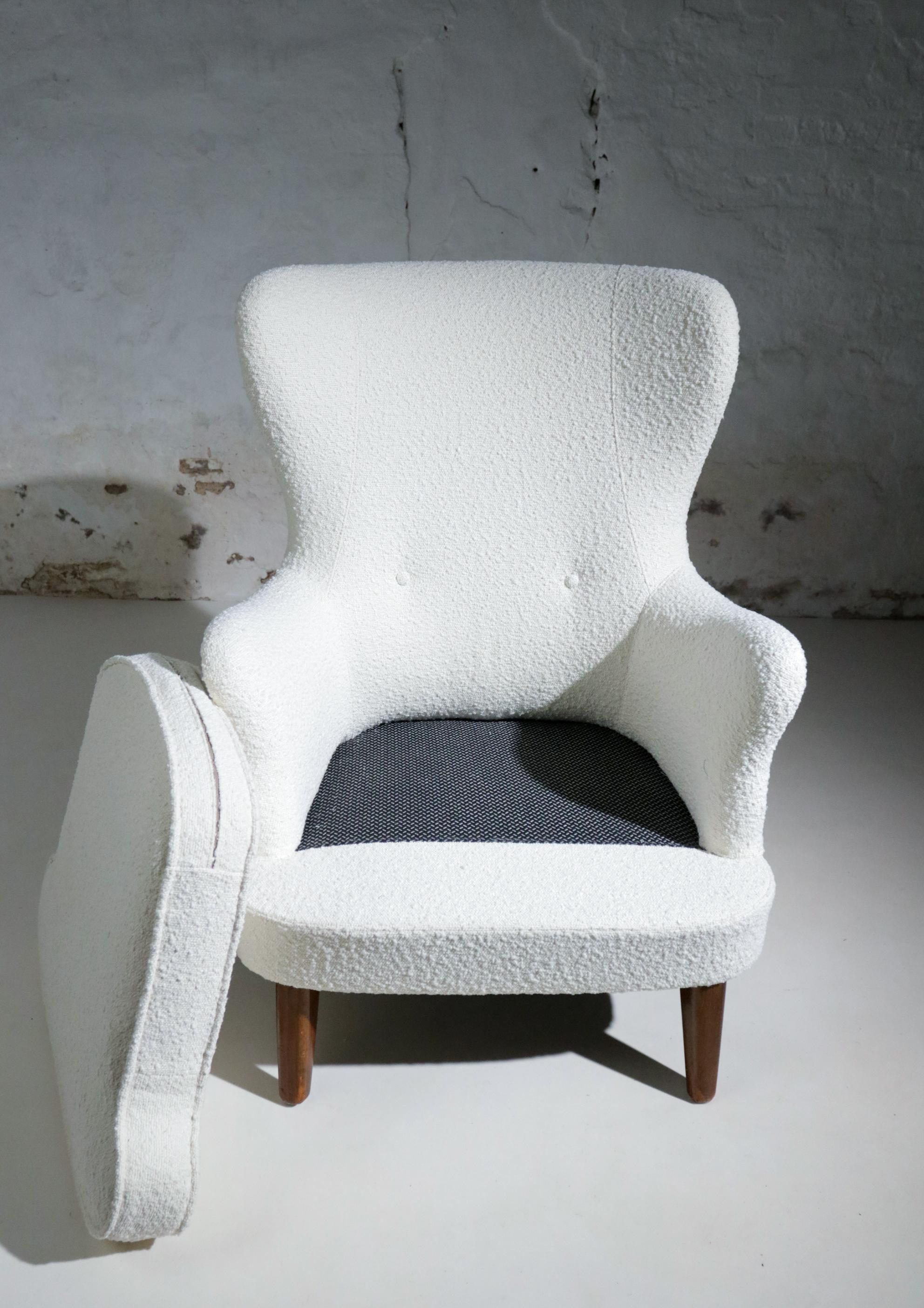 Mid-Century Danish Cabinetmaker 1950s Boucle Armchair / Lounge Chair 14
