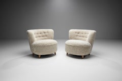 Mid-Century Danish Cabinetmaker Lounge Chairs in Sheepskin, Denmark ca 1950s