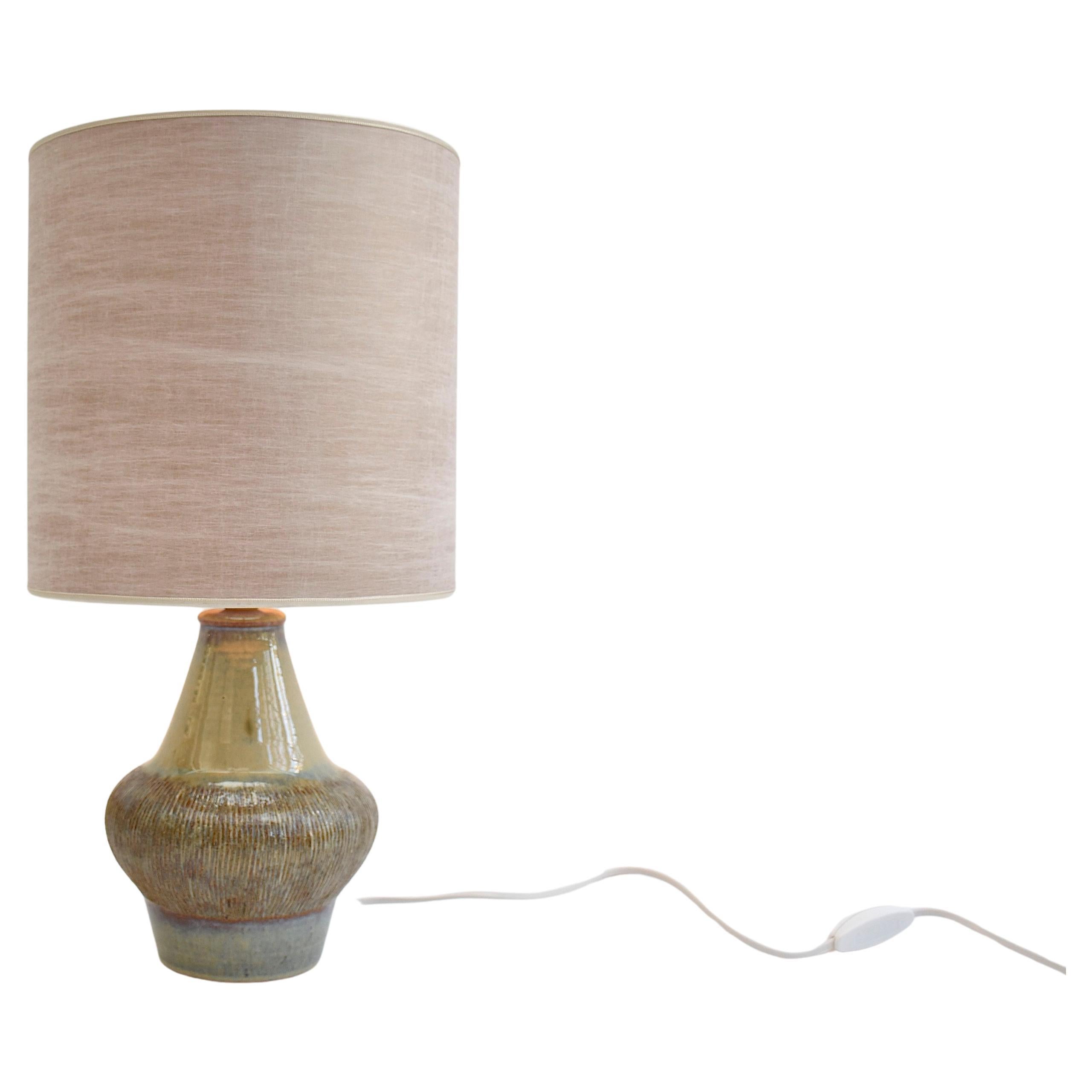 Mid-century Danish ceramic glazed table lamp by Soholm
