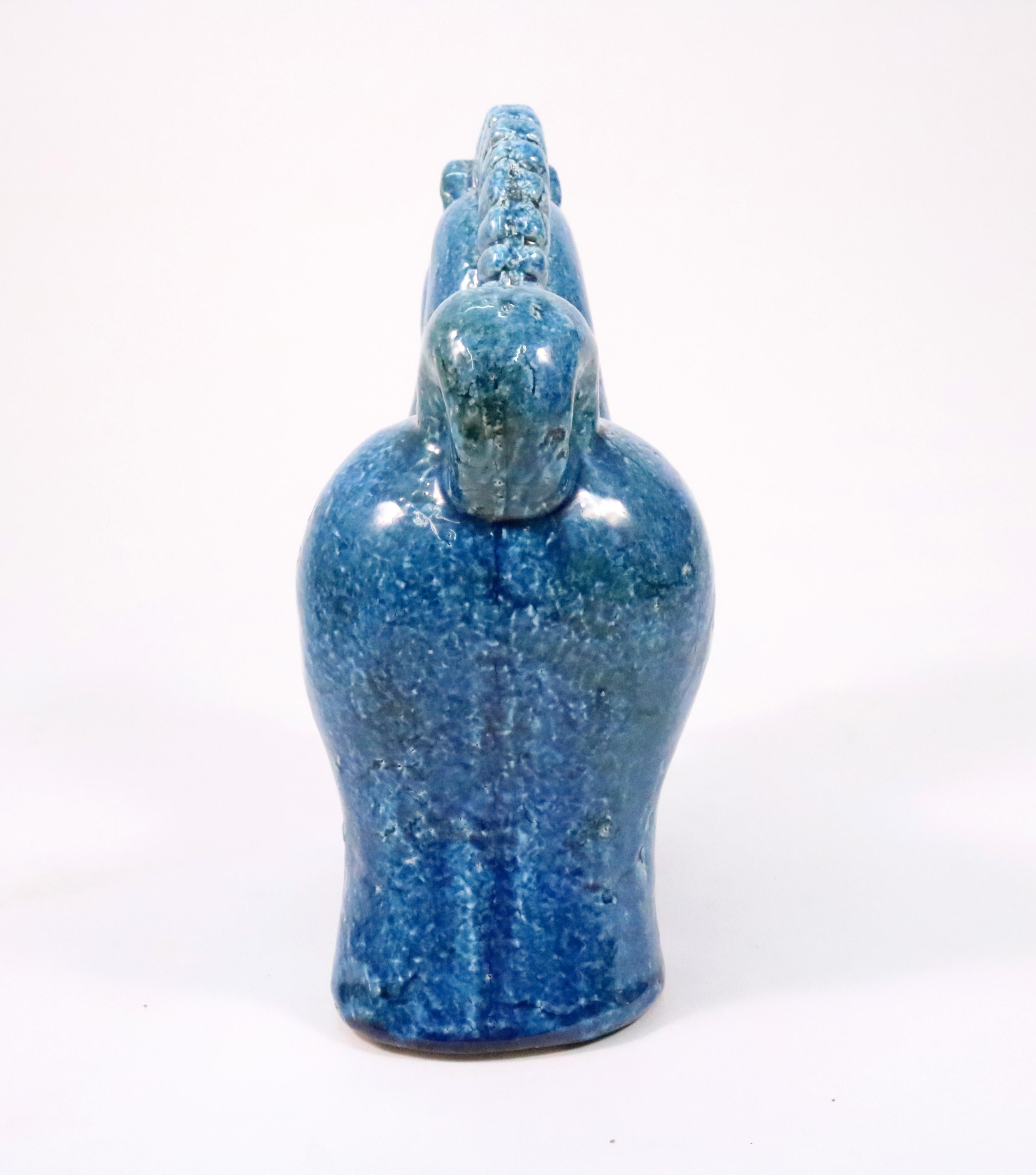 Mid-20th Century Mid-Century Danish Ceramic Horse in Turquoise Glaze