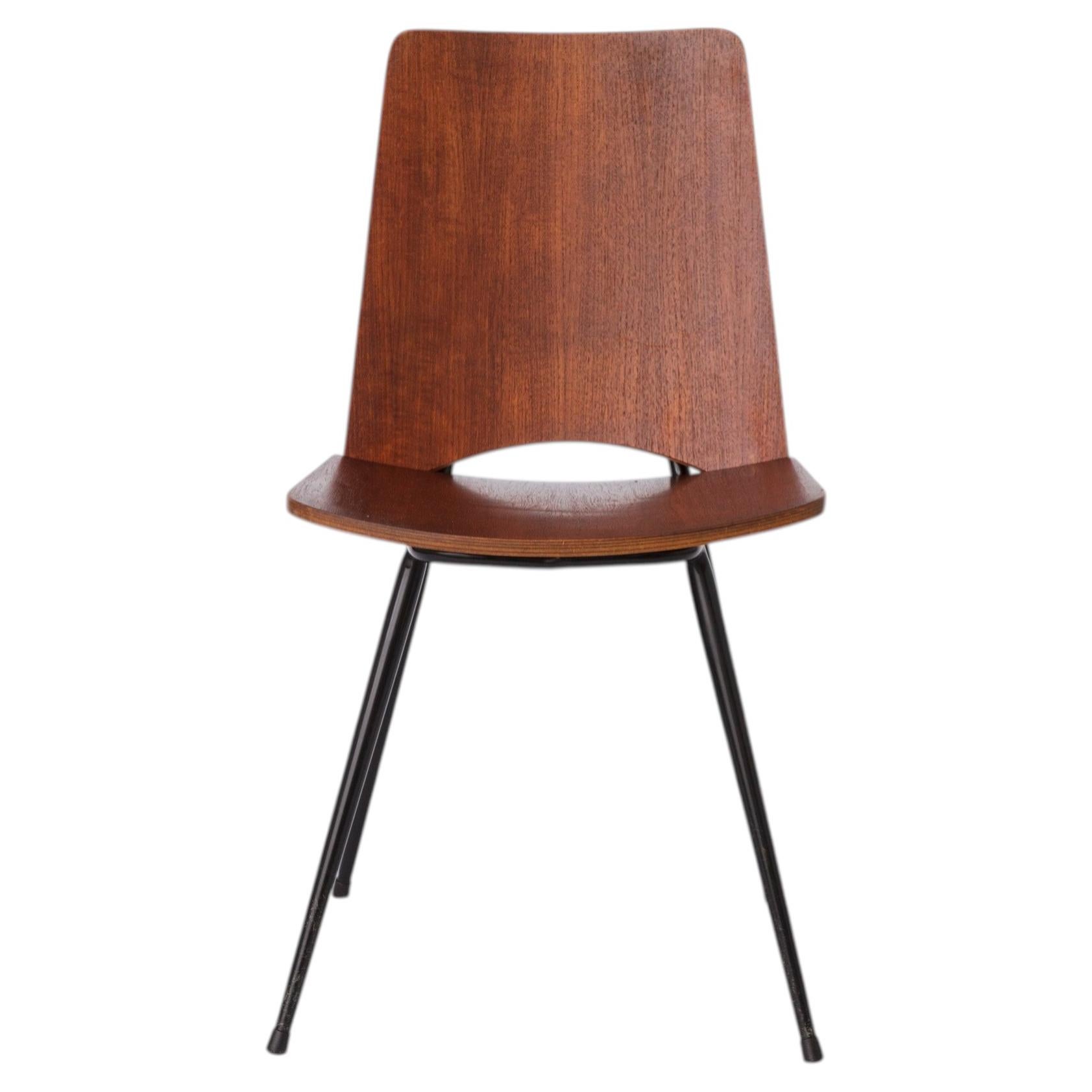 Mid Century Danish Chair 1950s Teak Plywood Chair, Vintage Desk Chair