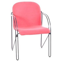 Silla danesa de mediados de siglo en metal con reposabrazos, 1980
