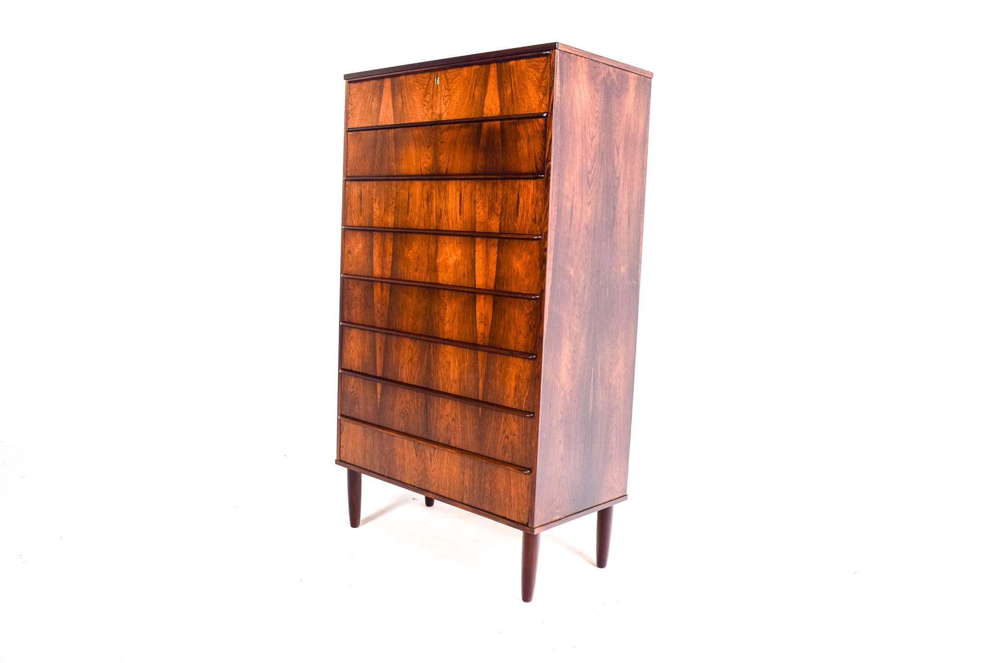 Mid Century Danish Chest of Drawers in Rosewood, 1960s 2