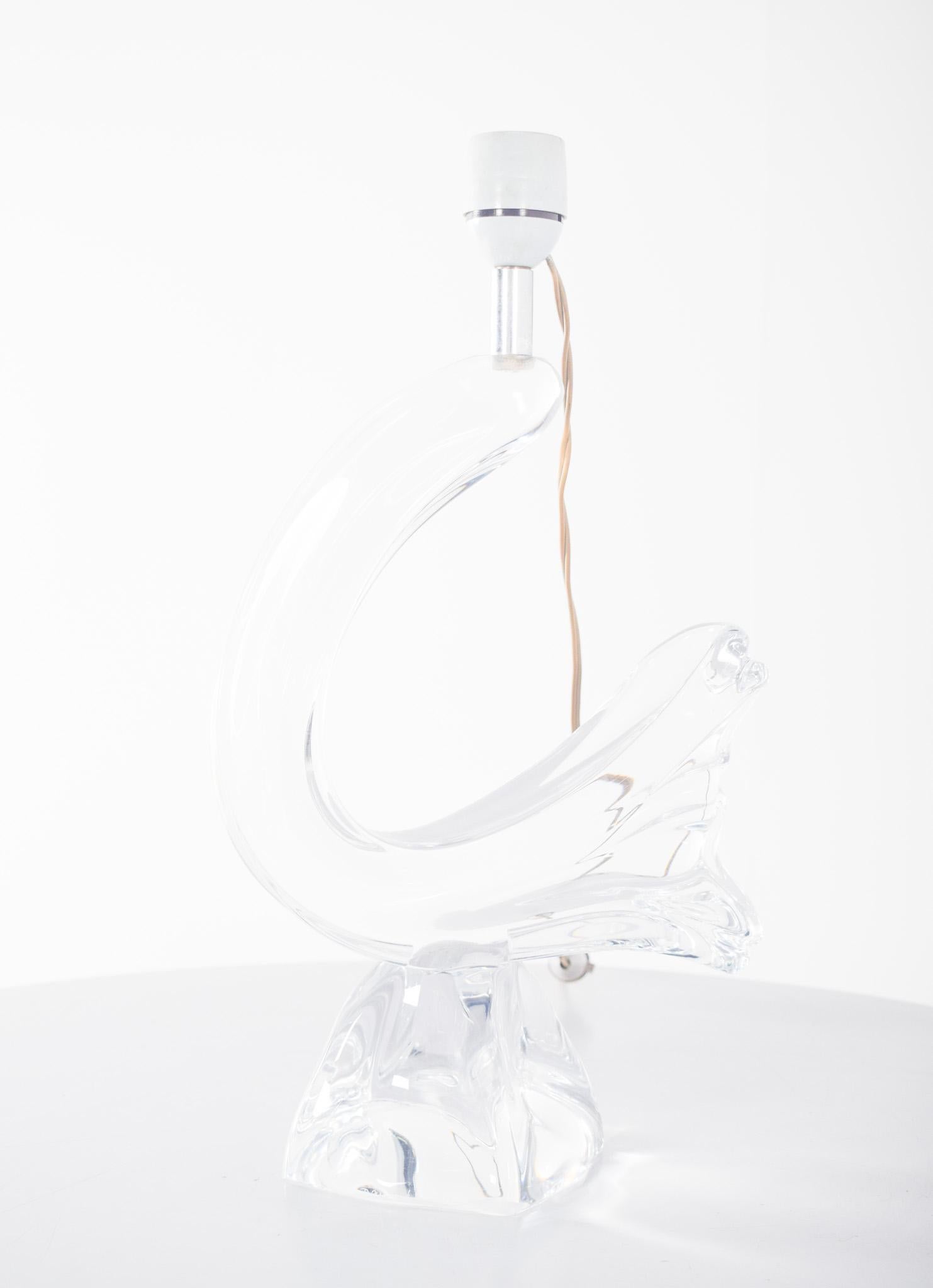 Mid-Century Modern Lampe en verre transparent danoise du milieu du siècle en vente
