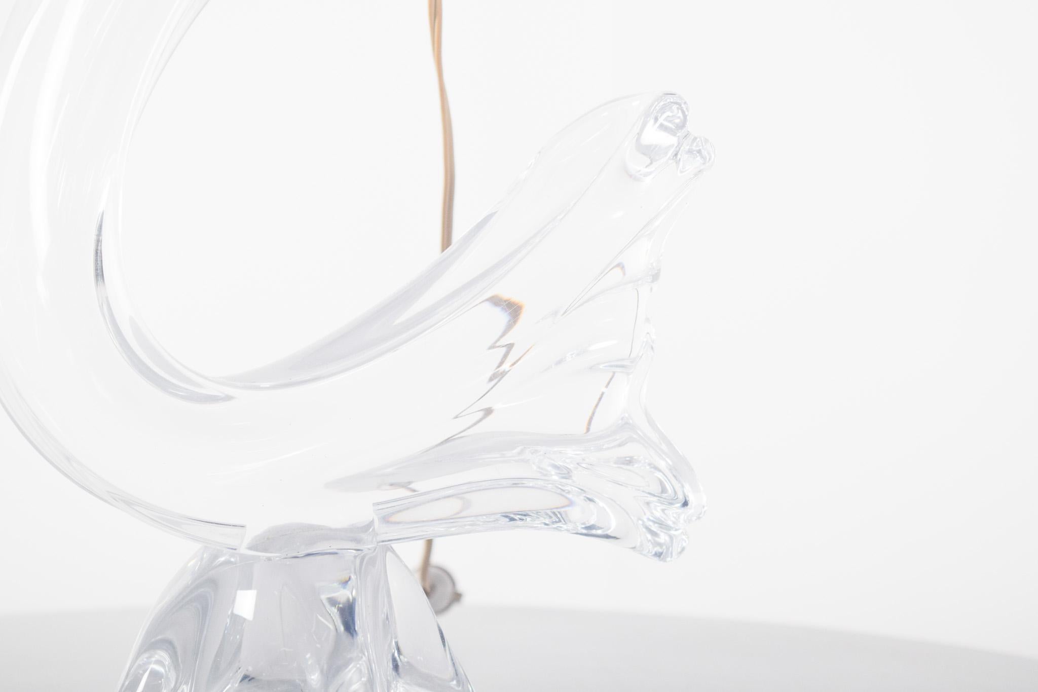Danois Lampe en verre transparent danoise du milieu du siècle en vente