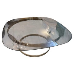 Mid Century Danish Coffee Table With Original Tinted Glass