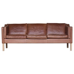 Mid-Century Danish Cognac Leather Sofa, 1970s