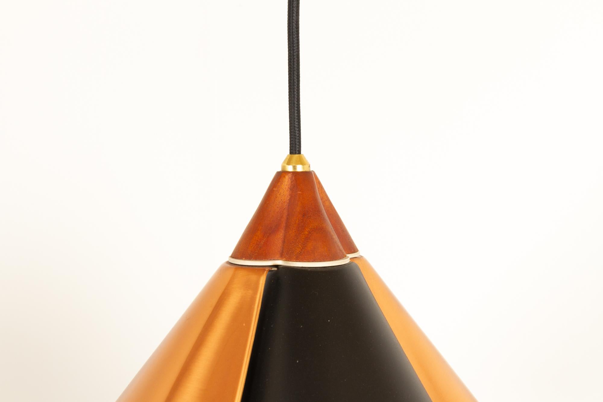 Mid-Century Modern Midcentury Danish Copper and Black Pendant, 1960s For Sale