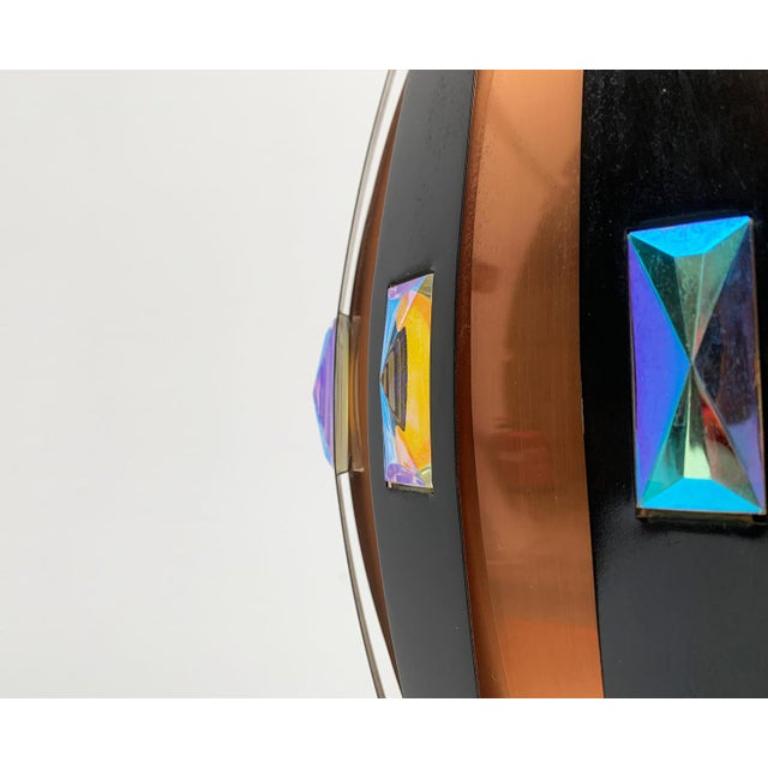 Mid-Century Danish Copper & Black Metal and Prism Pendant Lamp, 1970s For Sale 7