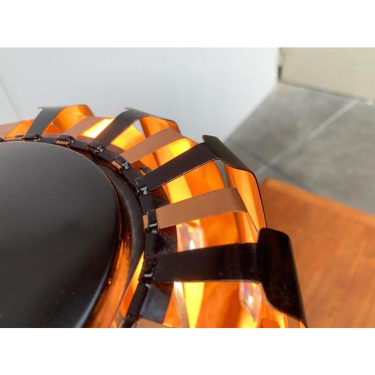Mid-Century Danish Copper & Black Metal and Prism Pendant Lamp, 1970s In Good Condition For Sale In Hamburg, DE