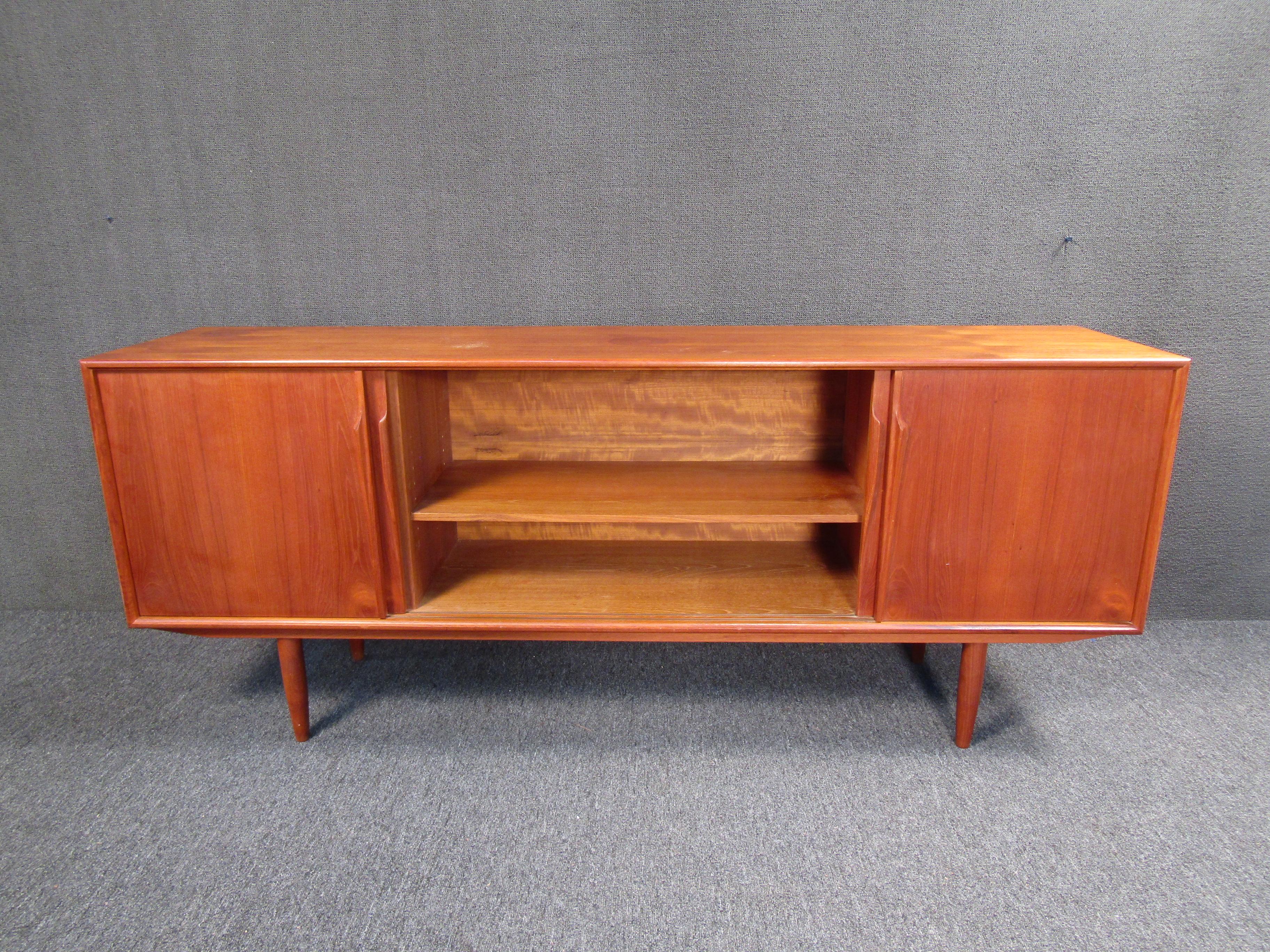 Carved Axel Christiansen Danish Credenza for Aco Møbler For Sale