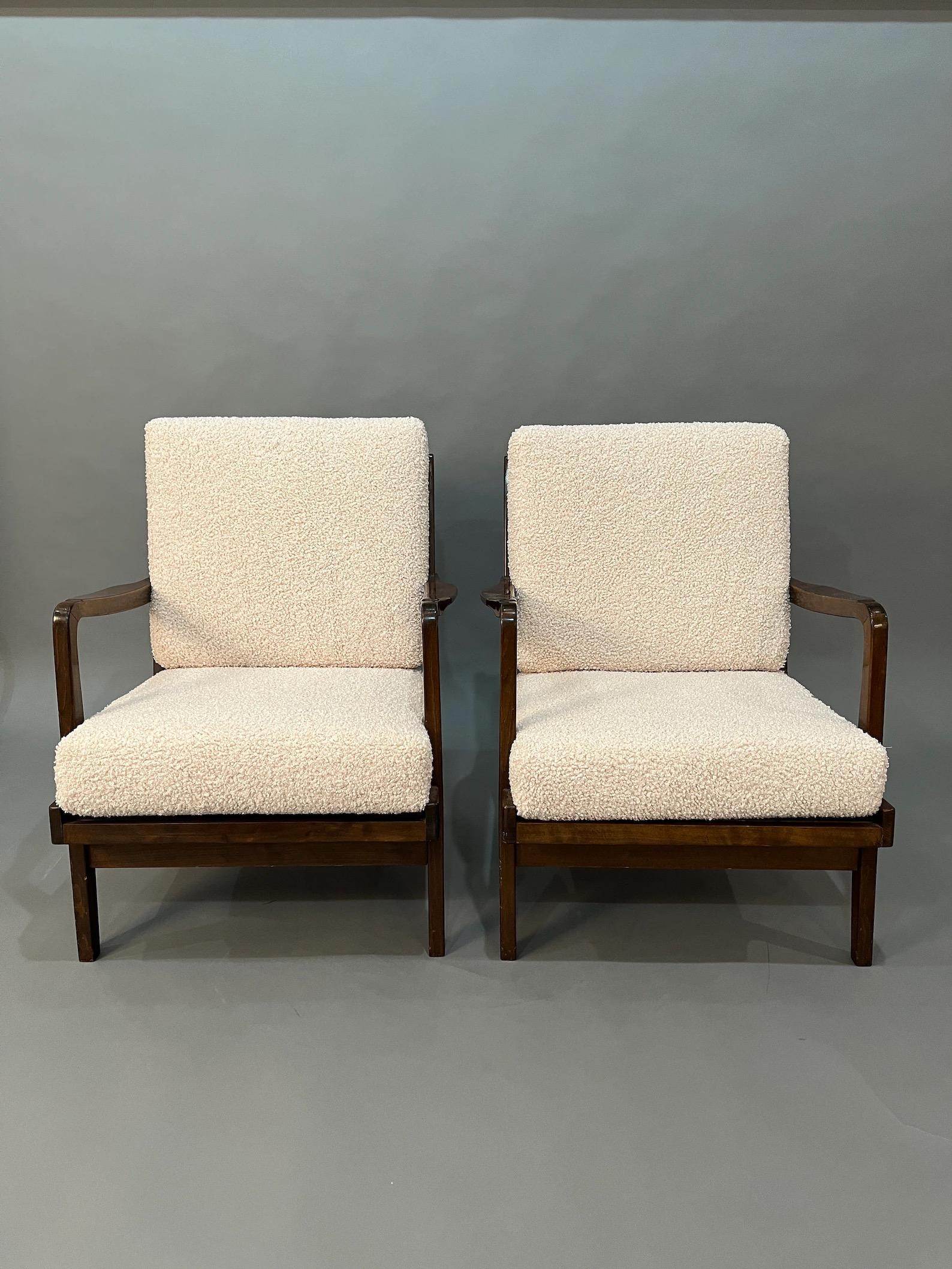 Danish Mid Century danish curate Pair lounge chairs