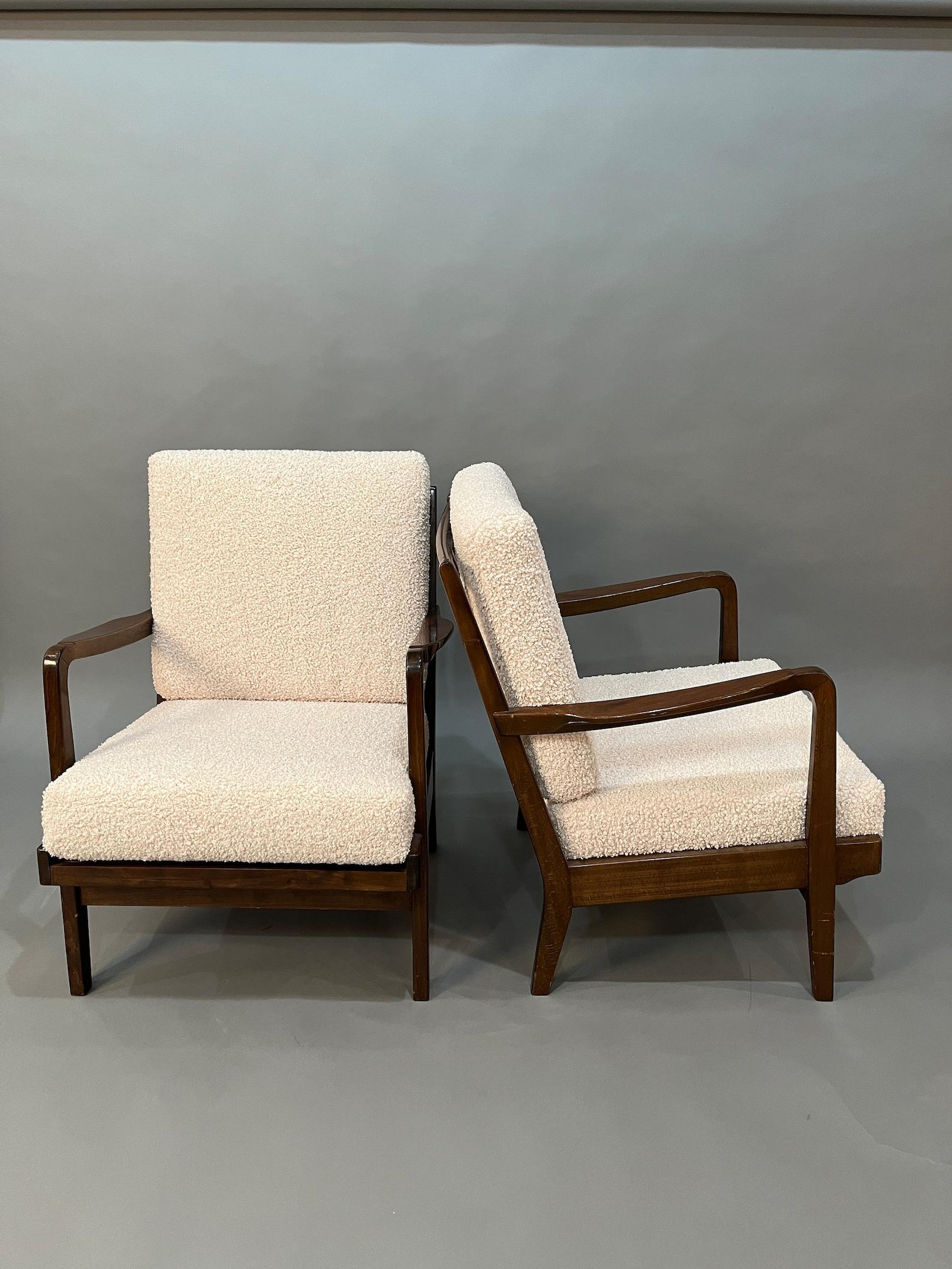 Mid Century danish curate Pair lounge chairs 1