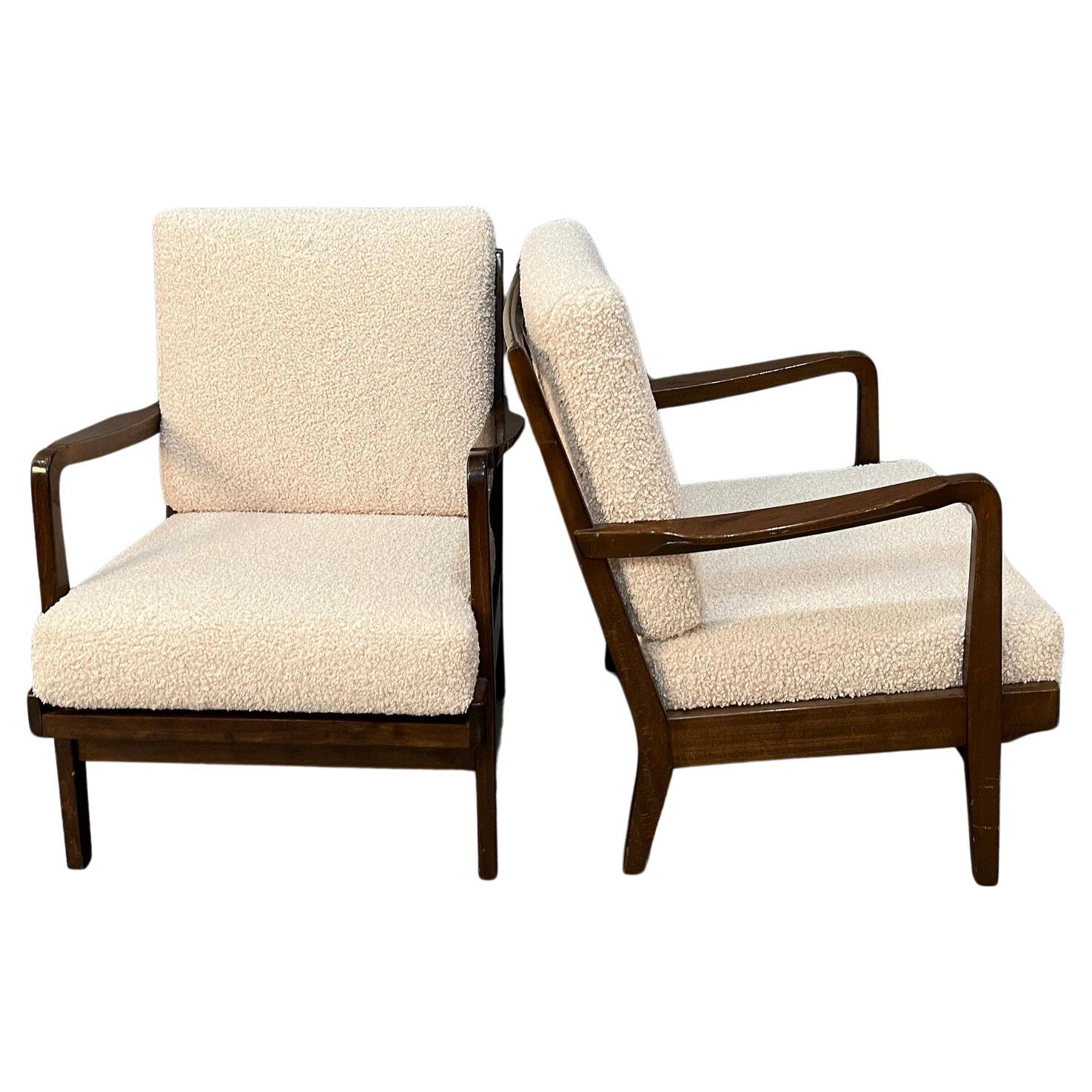 Mid Century danish curate Pair lounge chairs