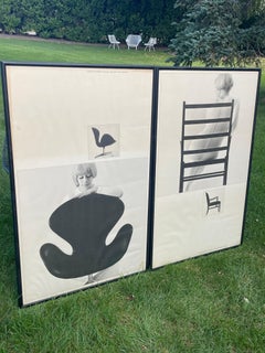 Mid Century Danish Design Furniture Advertising Posters by Paul Salomonsen