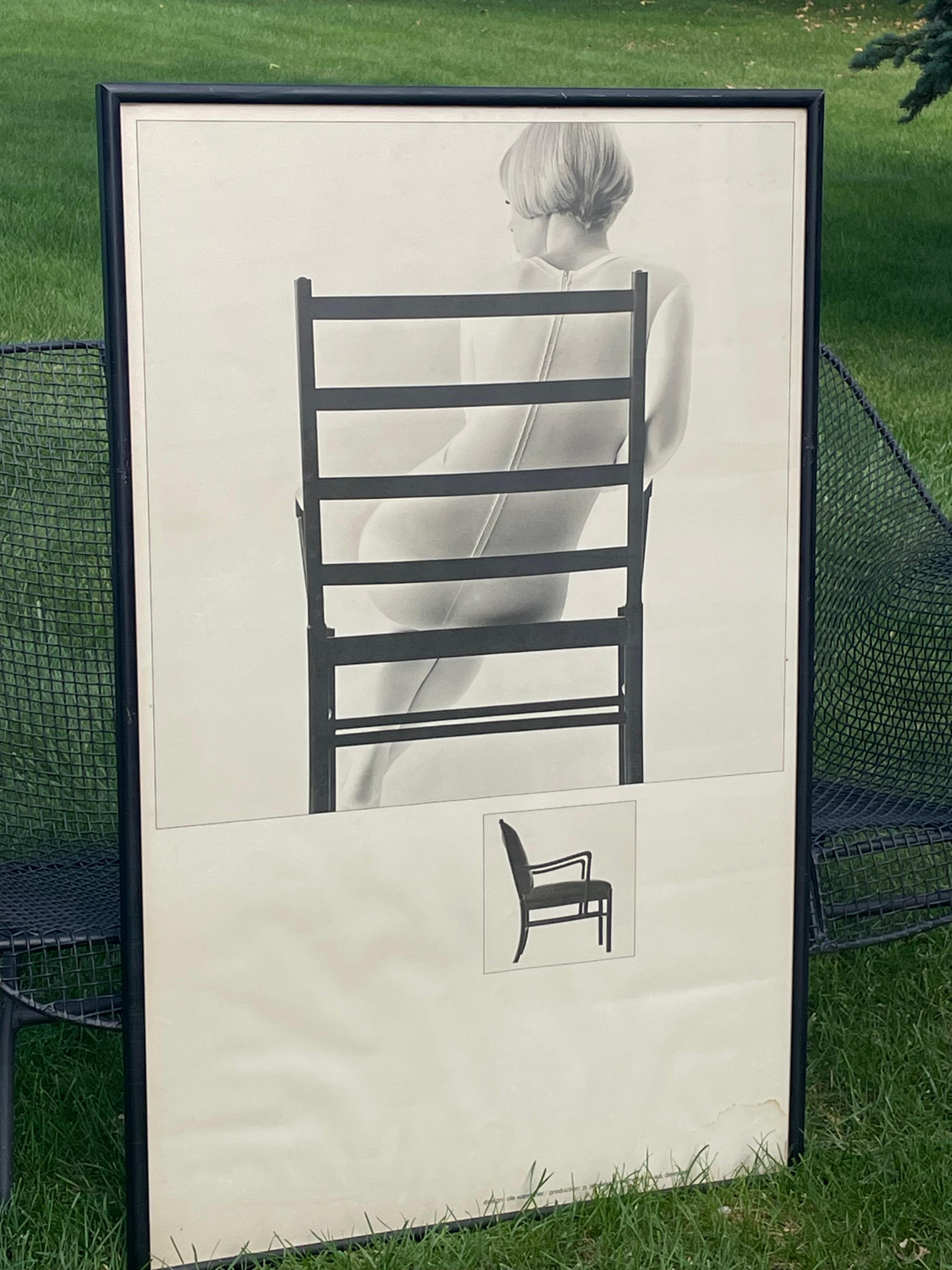 Danois Affiche publicitaire danoise du milieu du siècle dernier du mobilier design par Paul Salomonsen en vente