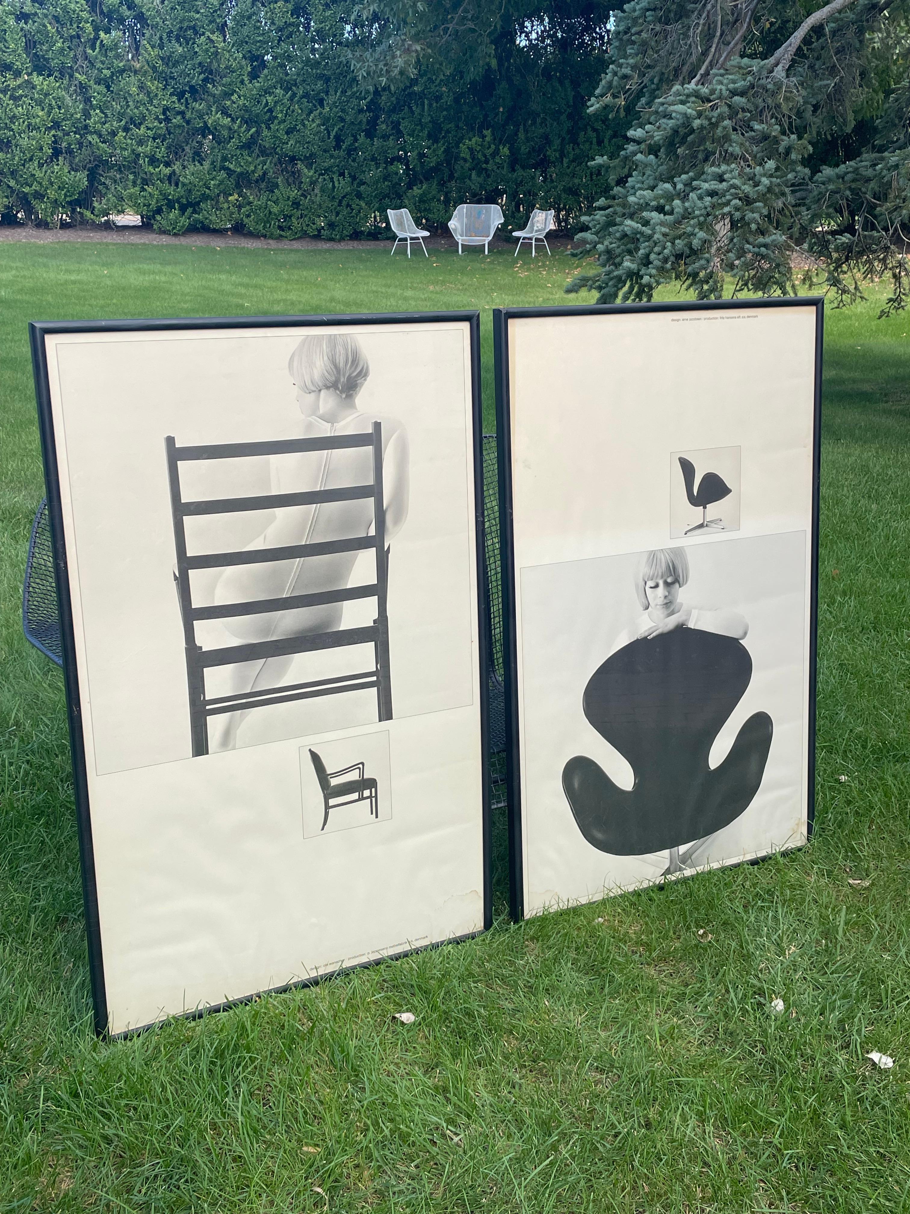 Mid Century Danish Design Furniture Advertising Posters by Paul Salomonsen For Sale 1