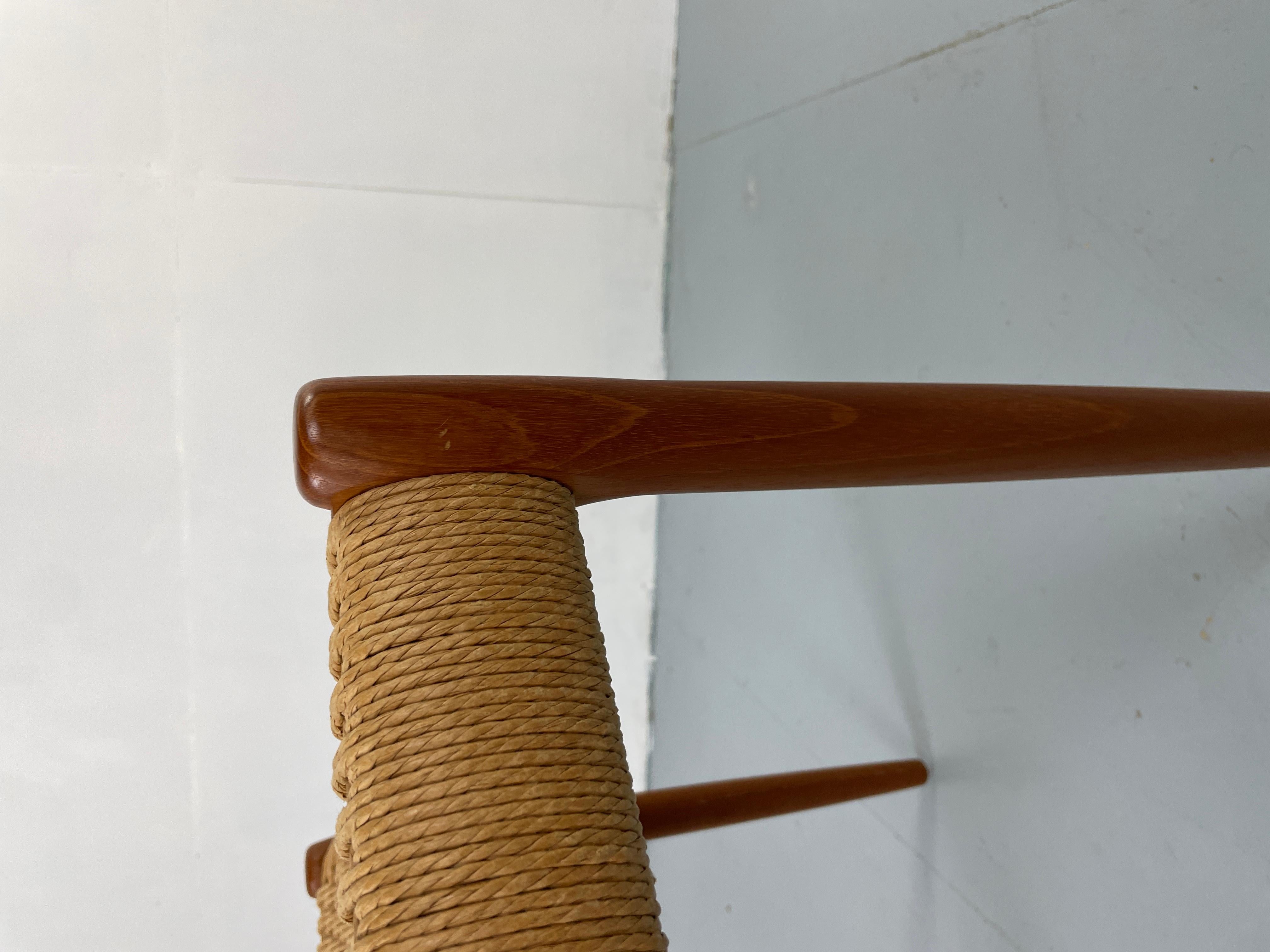 Mid Century Danish Design Teak Stool Papercord Niels O. Møller for J. L. Moller 1