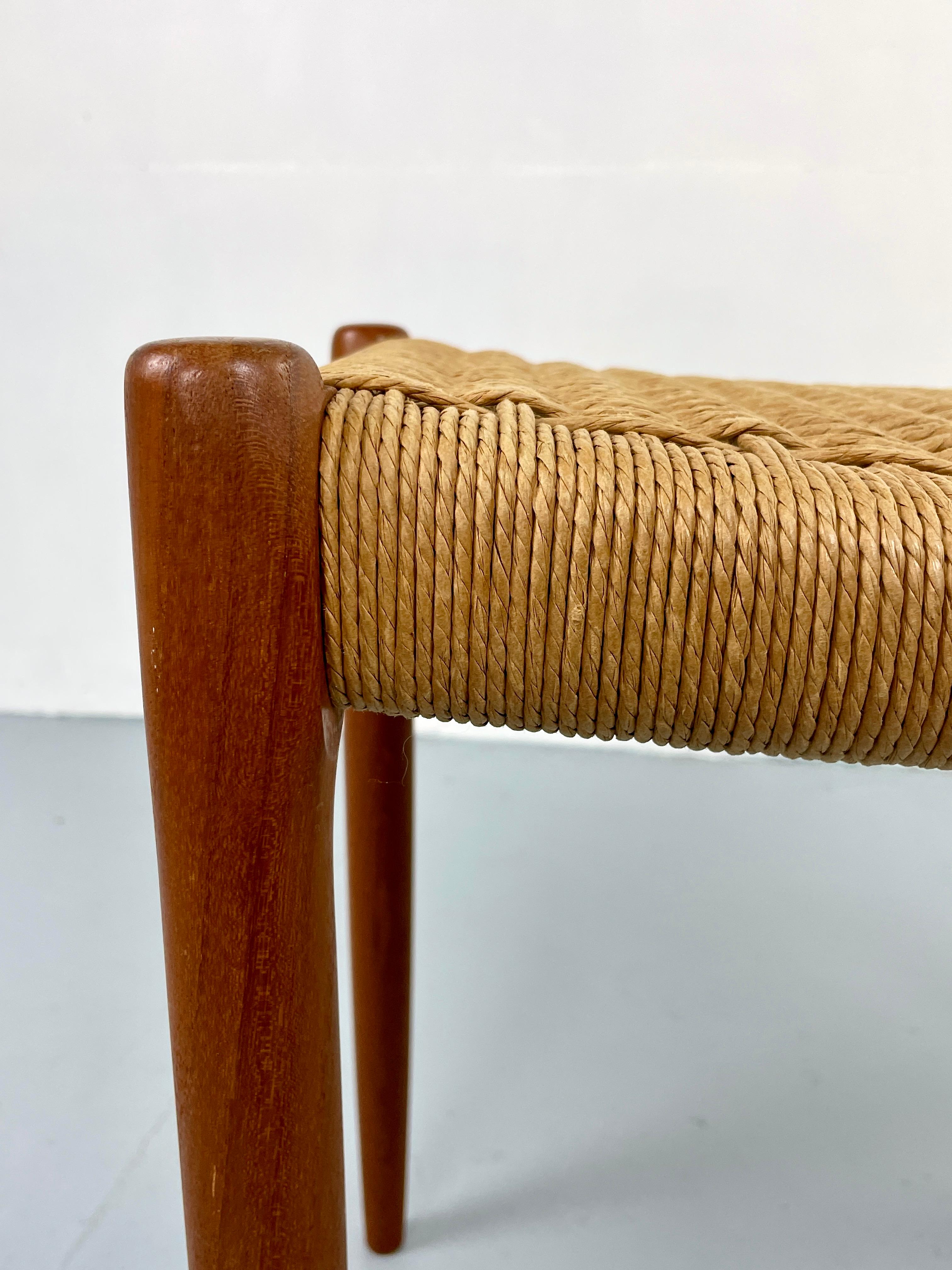 Mid Century Danish Design Teak Stool Papercord Niels O. Møller for J. L. Moller 2