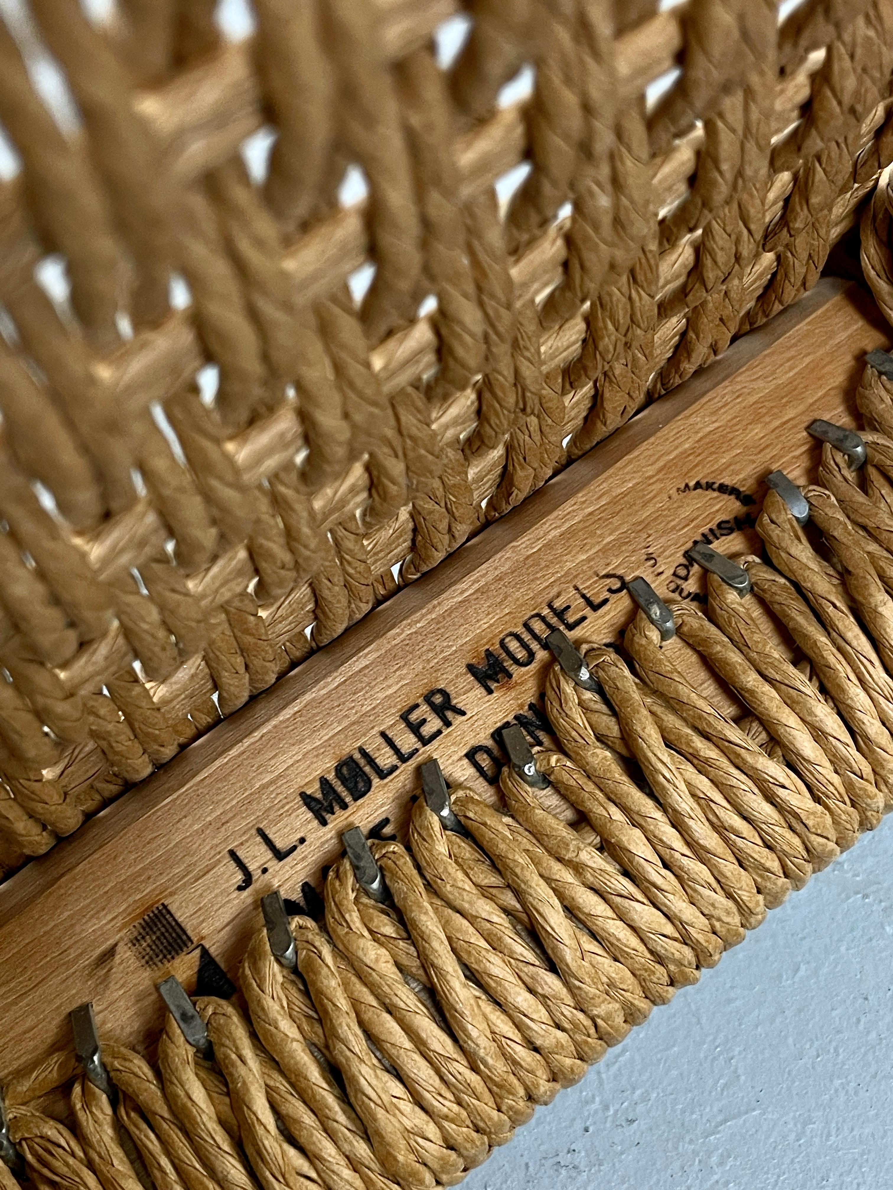 Mid Century Danish Design Teak Stool Papercord Niels O. Møller for J. L. Moller 3