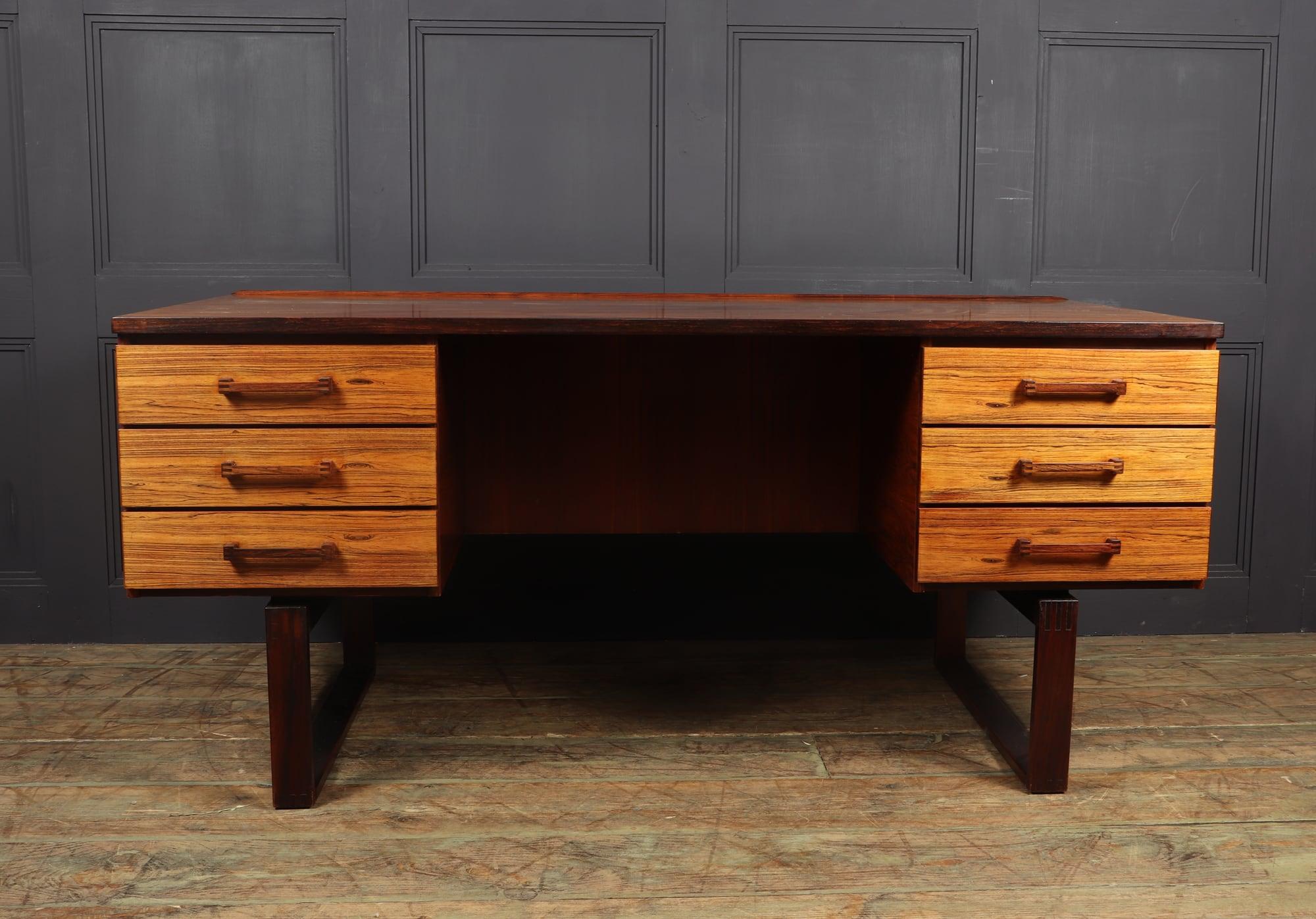 Rosewood Mid Century Danish Desk by Henning Jensen