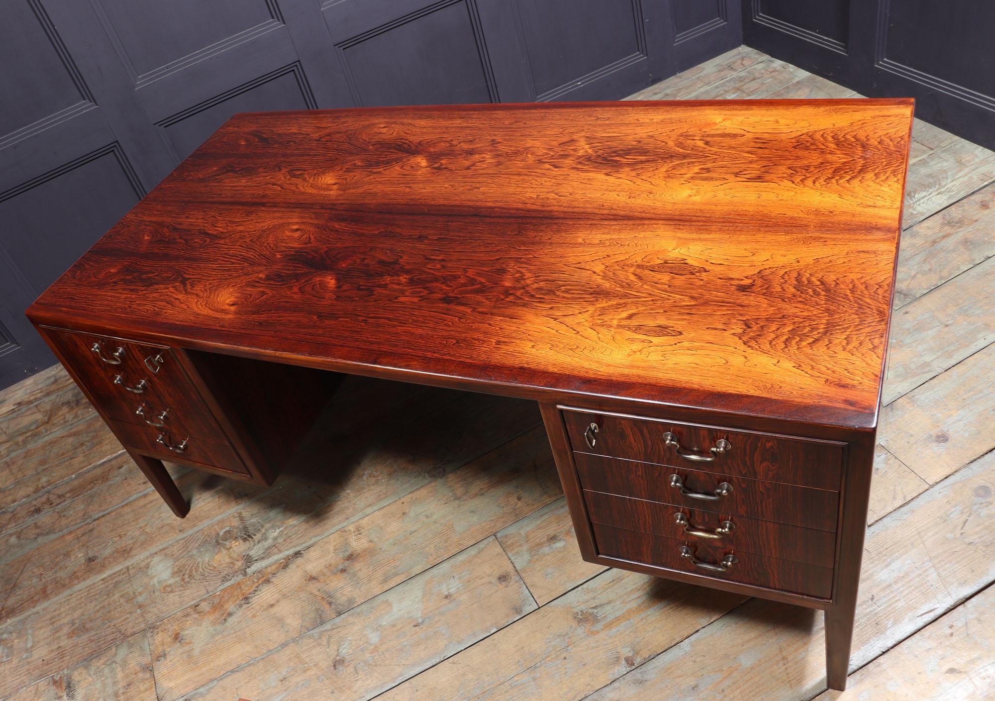 Rosewood Mid-Century Danish Desk by Ole Wanscher